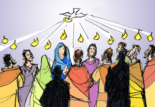 Zeichnung Pfingstwunder